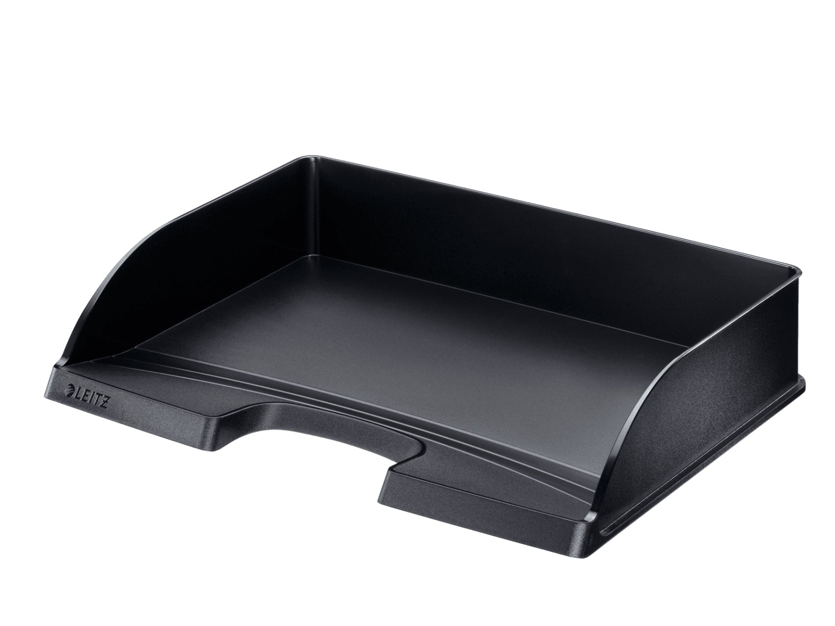 Leitz Briefkorb – mit Griffausschnitt, mit Beschriftungsfeld, matt, schwarz, B 363 × H 70 × T 273 mm
