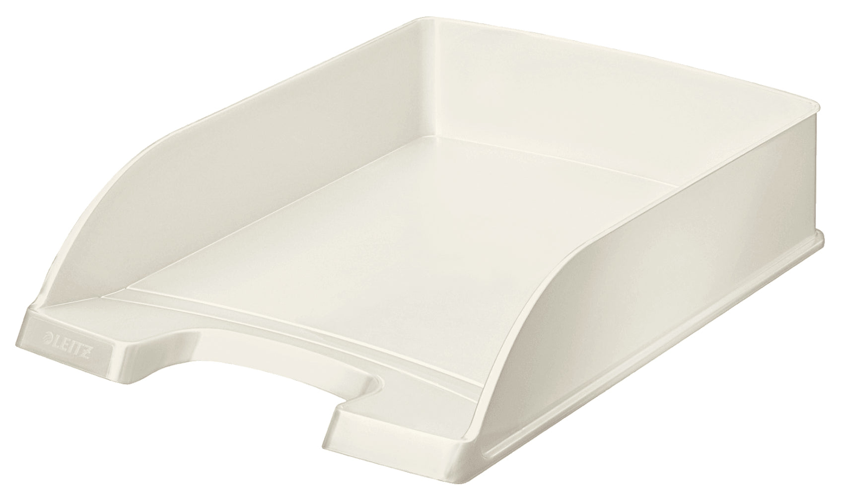 Leitz Briefkorb – mit Griffausschnitt, mit Beschriftungsfeld, glänzend, weiss, B 255 × H 70 × T 357 mm