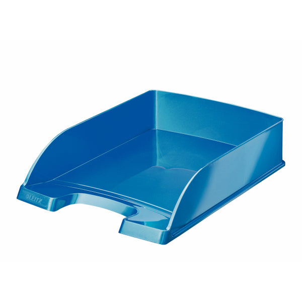 Leitz WOW – Briefkorb für A4, Polystyrol (PS), Blau, Hochglänzend, 255 × 70 × 357 mm