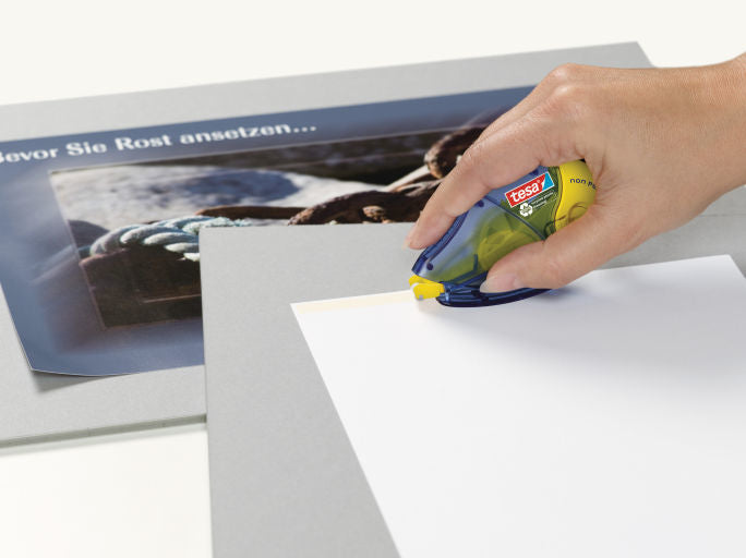TESA Kleberoller – Nachfüll-Kassette, wiederablösbar, transparent, 8,4 mm×14 m, für Papier, Karton, Fotos