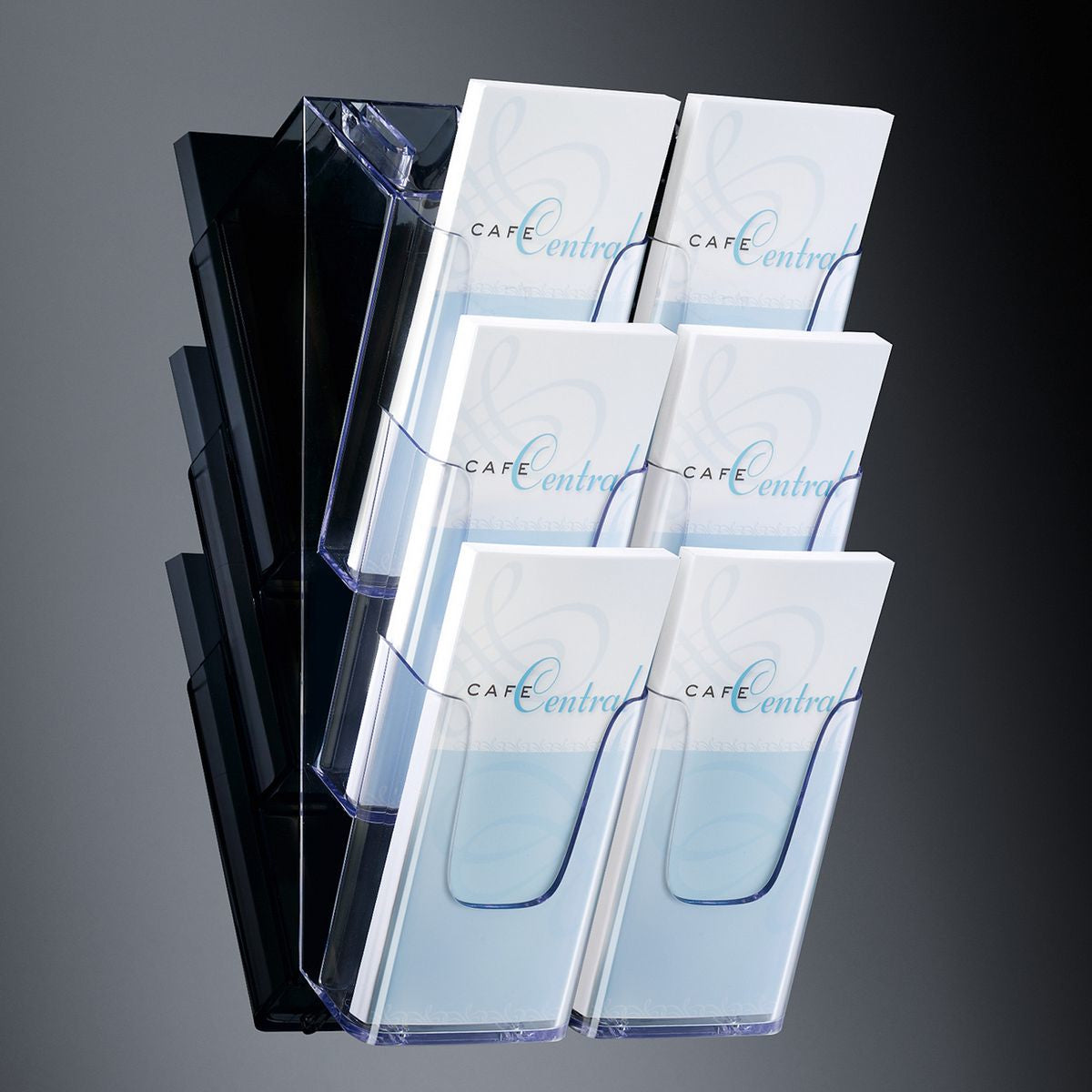 Sigel Wandprospekthalter – für A4 – 3 Fächer – hoch – transparent – Acryl