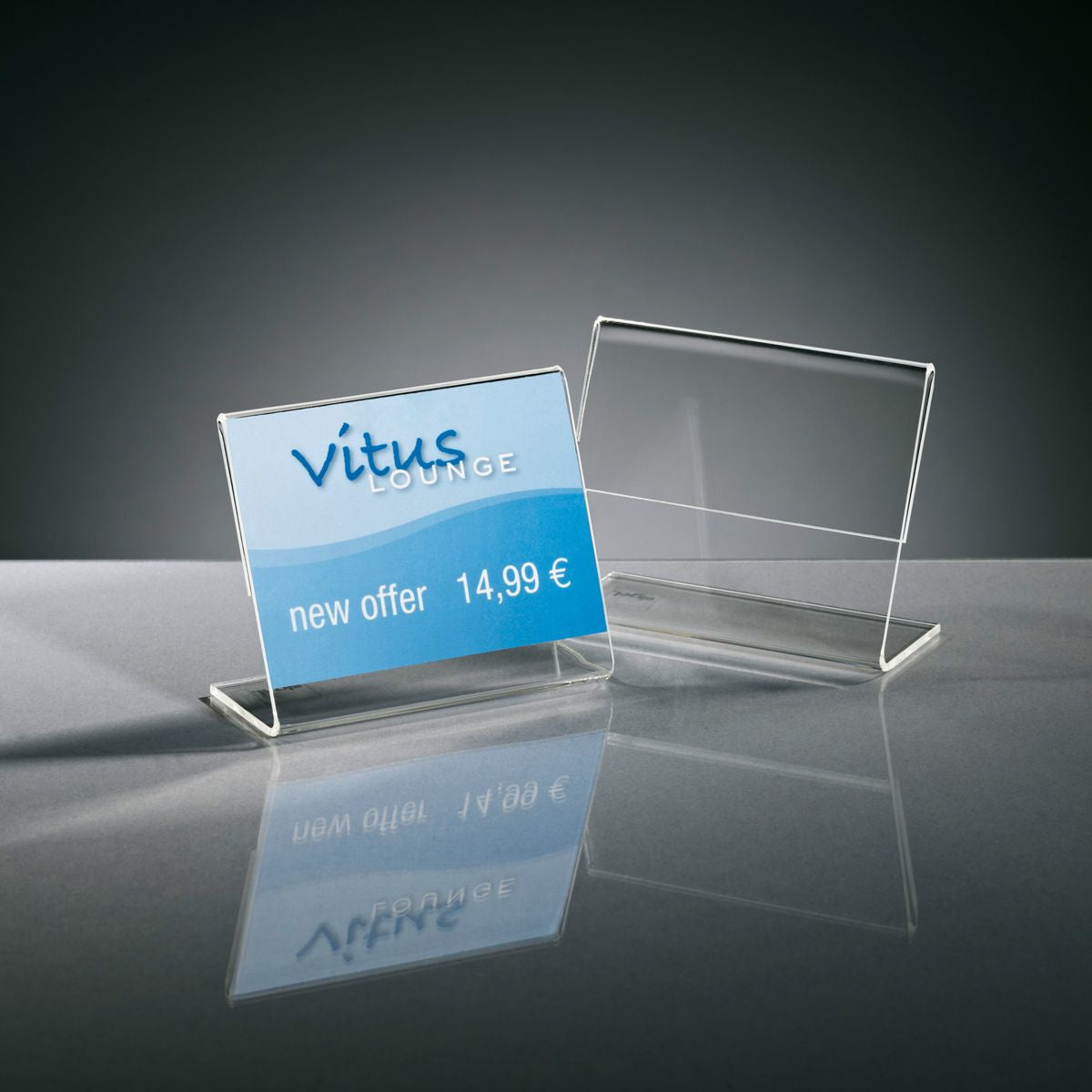 Sigel Info-/Preisaufsteller PA103 – 74 × 59 mm, transparent, Acryl, 10er-Pack