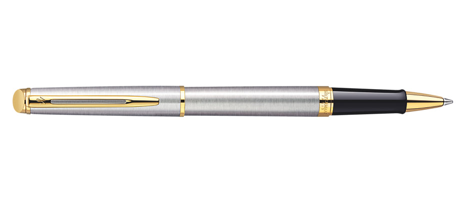 Waterman Hemisphäre vergoldet – Tintenroller, mit Kappe, 0,6 mm, schwarz