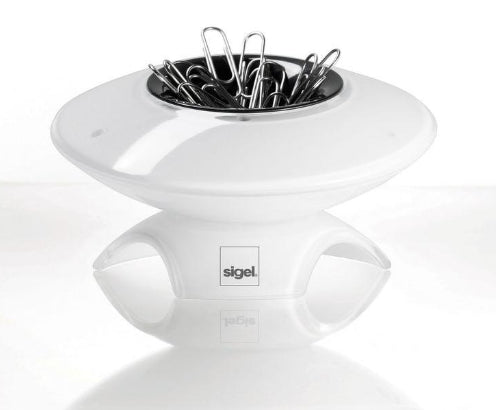 Sigel Klammernspender – Kunststoff, Weiss, 95 × 55 mm