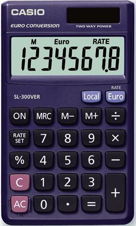 Casio Taschenrechner SL-300VER – 8-stellig – Batteriebetrieben – Blau