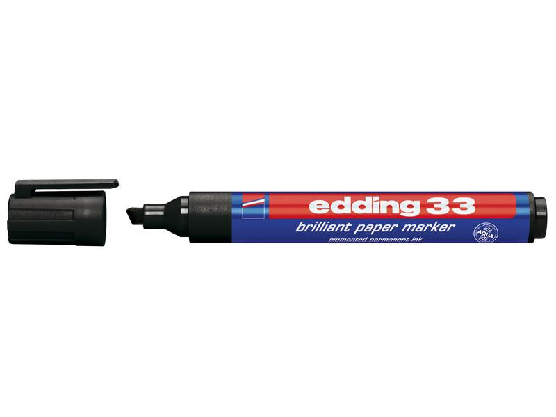 Edding Non-Permanent-Marker Brillant Paper Marker 33 – Keilspitze 1-5 mm – Schwarz – Nachfüllbar
