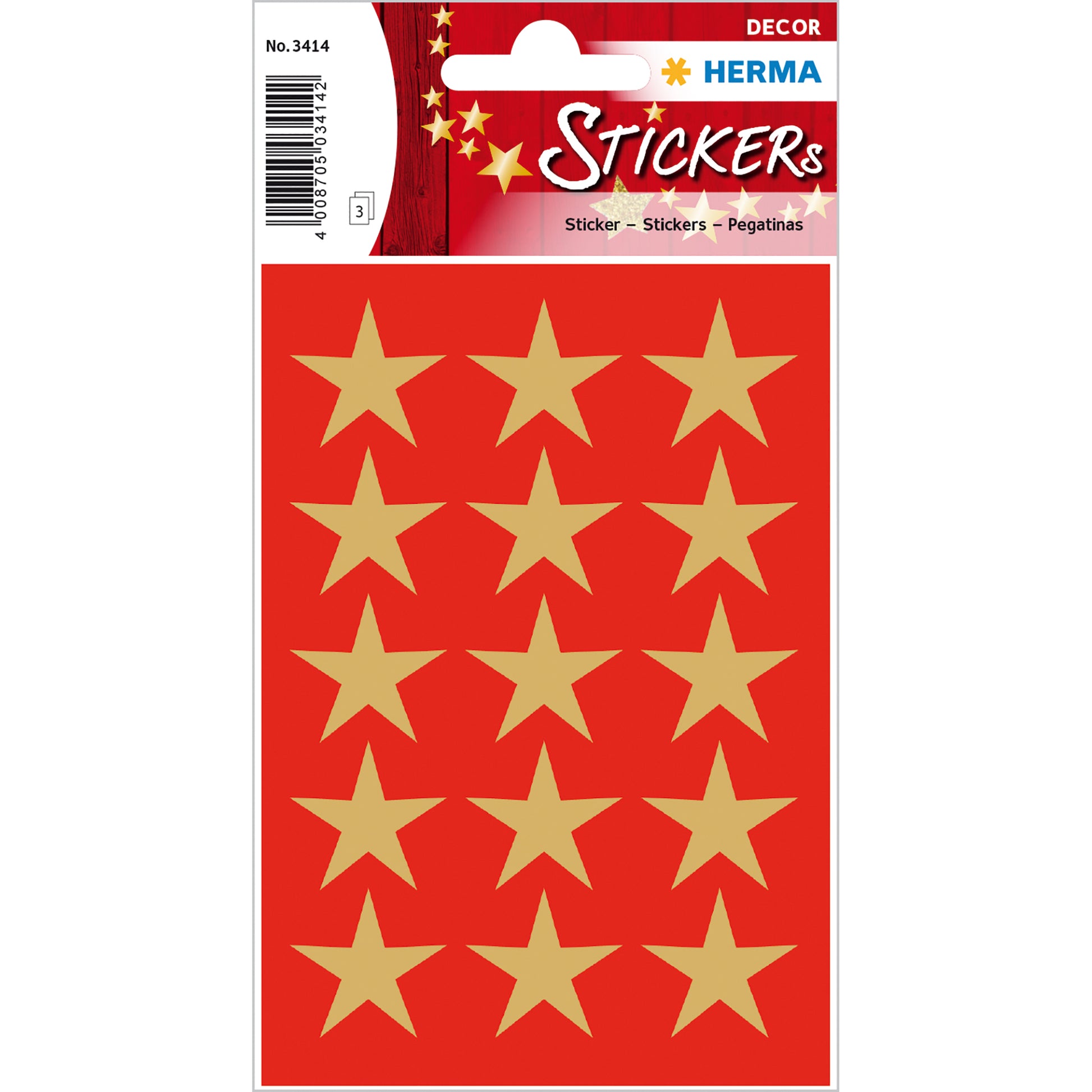 HERMA Geschenketiketten – Sterne – 45 Etiketten – permanent