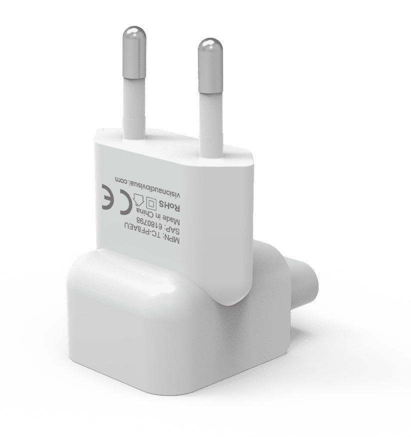 Vision TC-PF8AEU Reiseadapter F8 zu EU-Stecker – Weiss