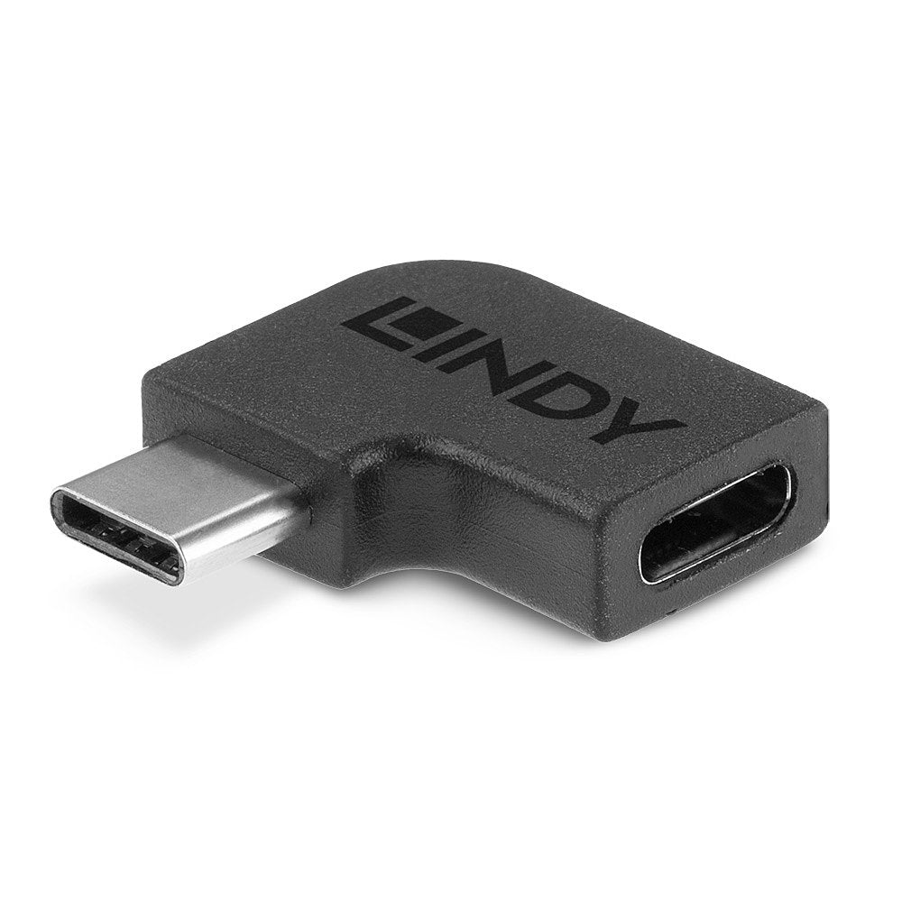 Lindy USB-Adapter USB-C auf USB-C – USB 3.2 Gen 2x2 (20 Gbit/s) – Abgewinkelt – Schwarz