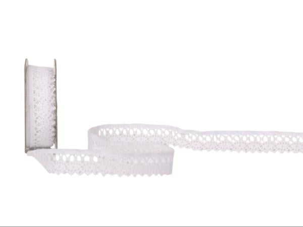 Spyk Geschenkband Spitze Weiss – 14 mm × 2 m – 1 Stk.