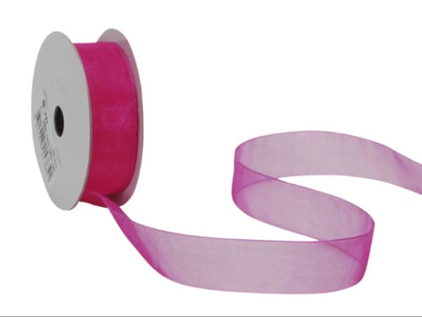 Spyk Geschenkband Cubino Organsa Pink – 15 mm × 8 m – mit Webkante