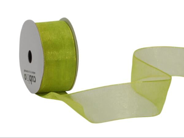 Spyk Geschenkband Organza Hellgrün – 25 mm × 6 m
