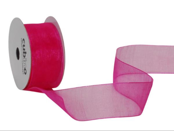 Spyk Geschenkband Organsa Pink – 25 mm × 6 m – Echte Webkante, Waschbar bei 40 °C
