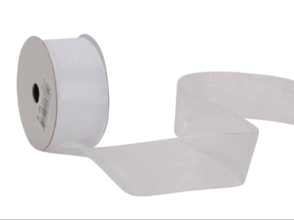 Spyk Geschenkband Organza Weiss – 25 mm × 6 m