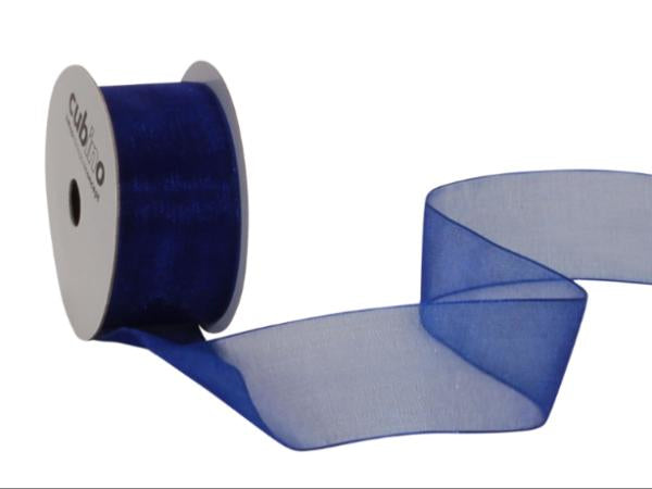 Spyk Geschenkband Organza Königsblau – 25 mm × 6 m