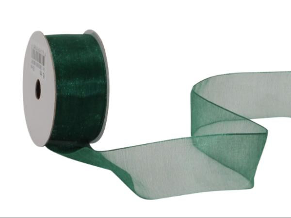 Spyk Geschenkband Organzaband Dunkelgrün – 25 mm × 6 m