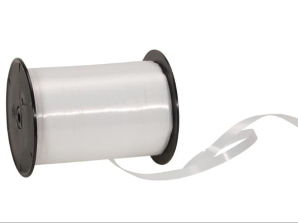 Spyk Geschenkband Poly, glatt, weiss – 7 mm × 500 m – 1 Stk.
