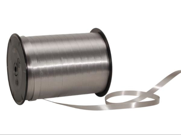 Spyk Geschenkband Poly glatt Silber – 7 mm × 500 m