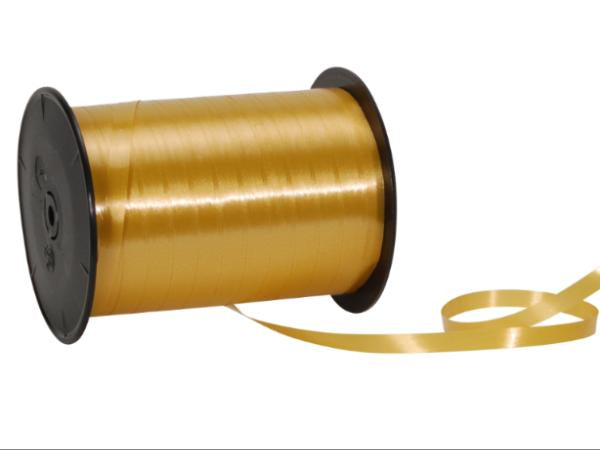 Spyk Geschenkband Poly glatt Gold – 7 mm × 500 m