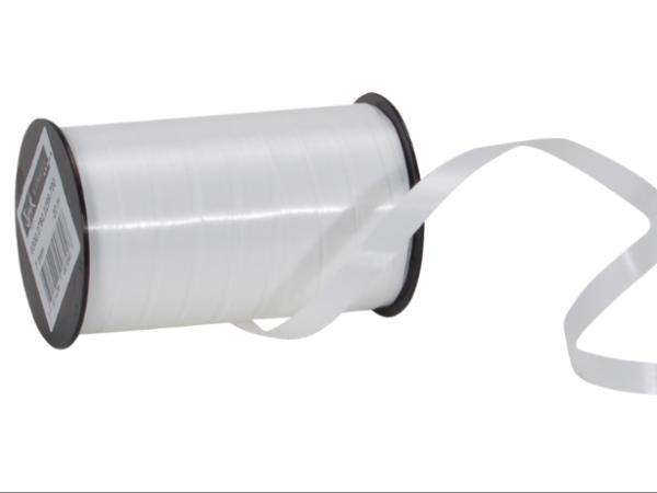 Spyk Geschenkband Poly glatt weiss – 7 mm × 20 m – 1 Stk.