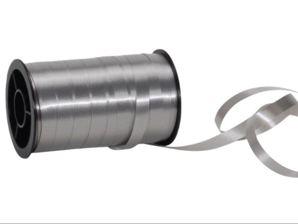 Spyk Geschenkband PP glatt Silber – 7 mm × 20 m