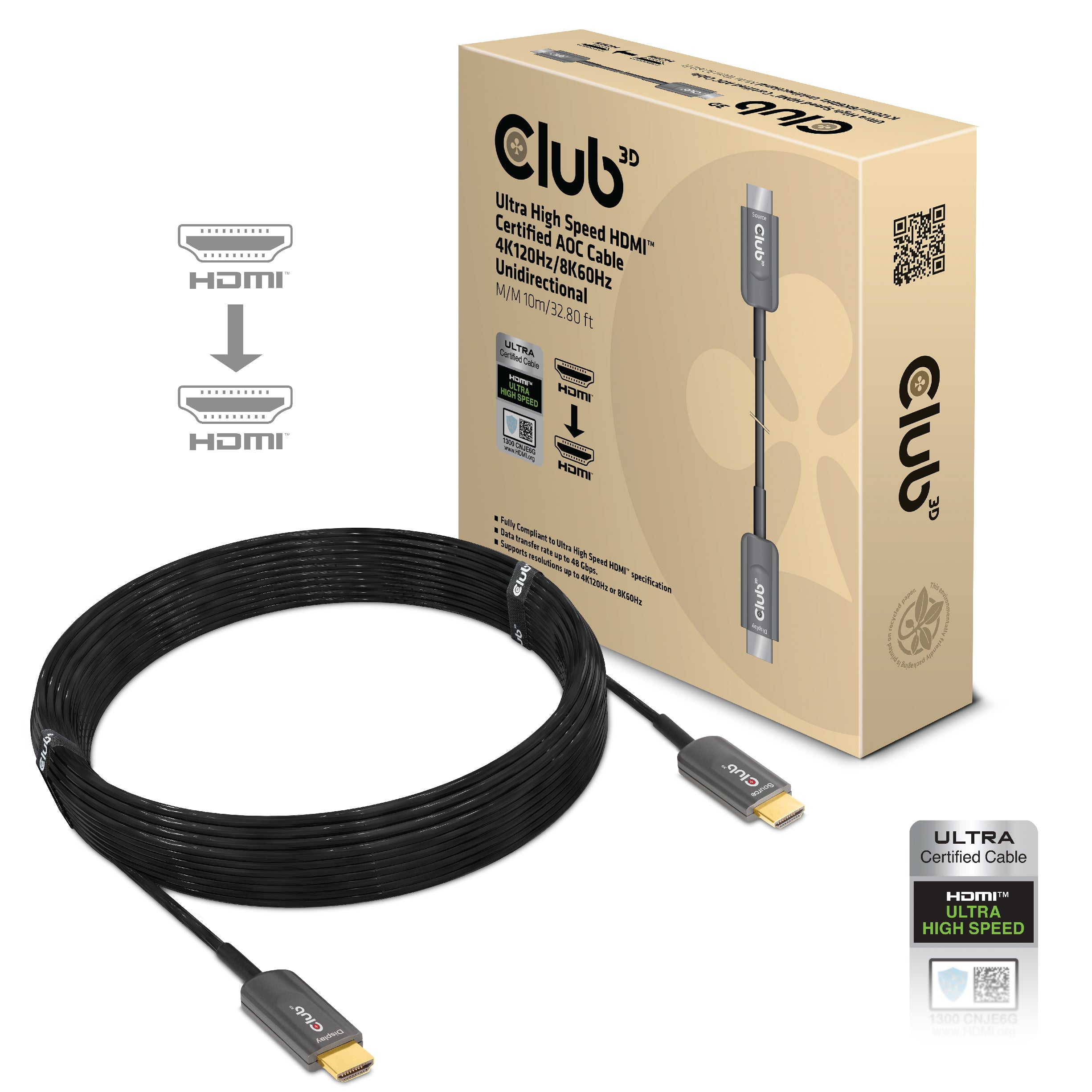 CLUB3D Club 3D HDMI-Kabel, Schwarz, CAC-1376, 1 Stück