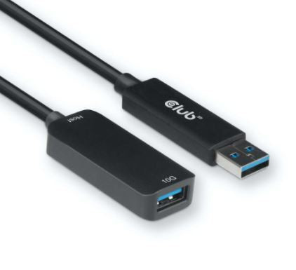 CLUB3D Club 3D – USB-A Verlängerungskabel (Stecker auf Buchse) – USB 3.2 Gen 2 (10 Gbit/s) – 5 m – Schwarz