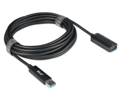 CLUB3D Club 3D – USB-A Verlängerungskabel (Stecker auf Buchse) – USB 3.2 Gen 2 (10 Gbit/s) – 5 m – Schwarz