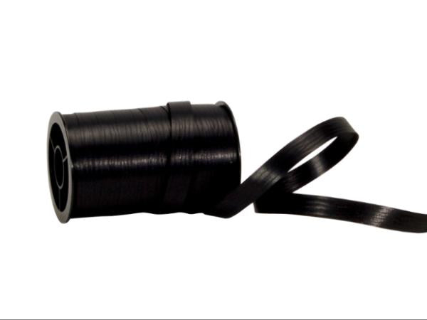 Spyk Geschenkband Poly matt schwarz – 7 mm × 20 m – 1 Stk.