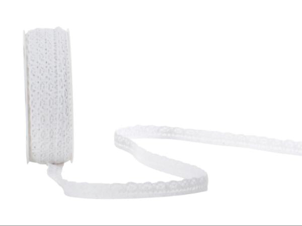 Spyk Geschenkband Spitzenband Weiss – 10 mm × 10 m – 1 Stk.