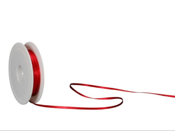 Spyk Geschenkband Satin Rot – 3 mm × 50 m
