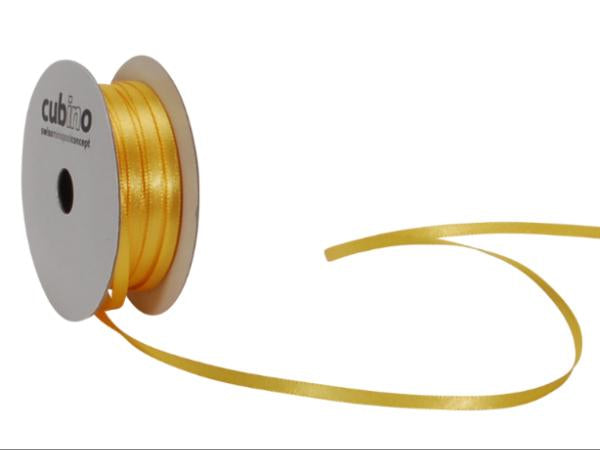 Spyk Geschenkband Satin Gelb – 3 mm × 8 m – Herzlichen Glückwunsch
