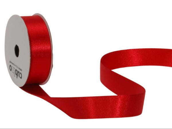 Spyk Geschenkband Satin glänzend Rot – 16 mm × 5 m – mit Webkante