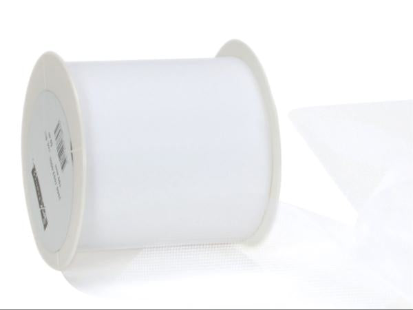 Spyk Geschenkband Torino Tulle Weiss – 100 mm × 50 m