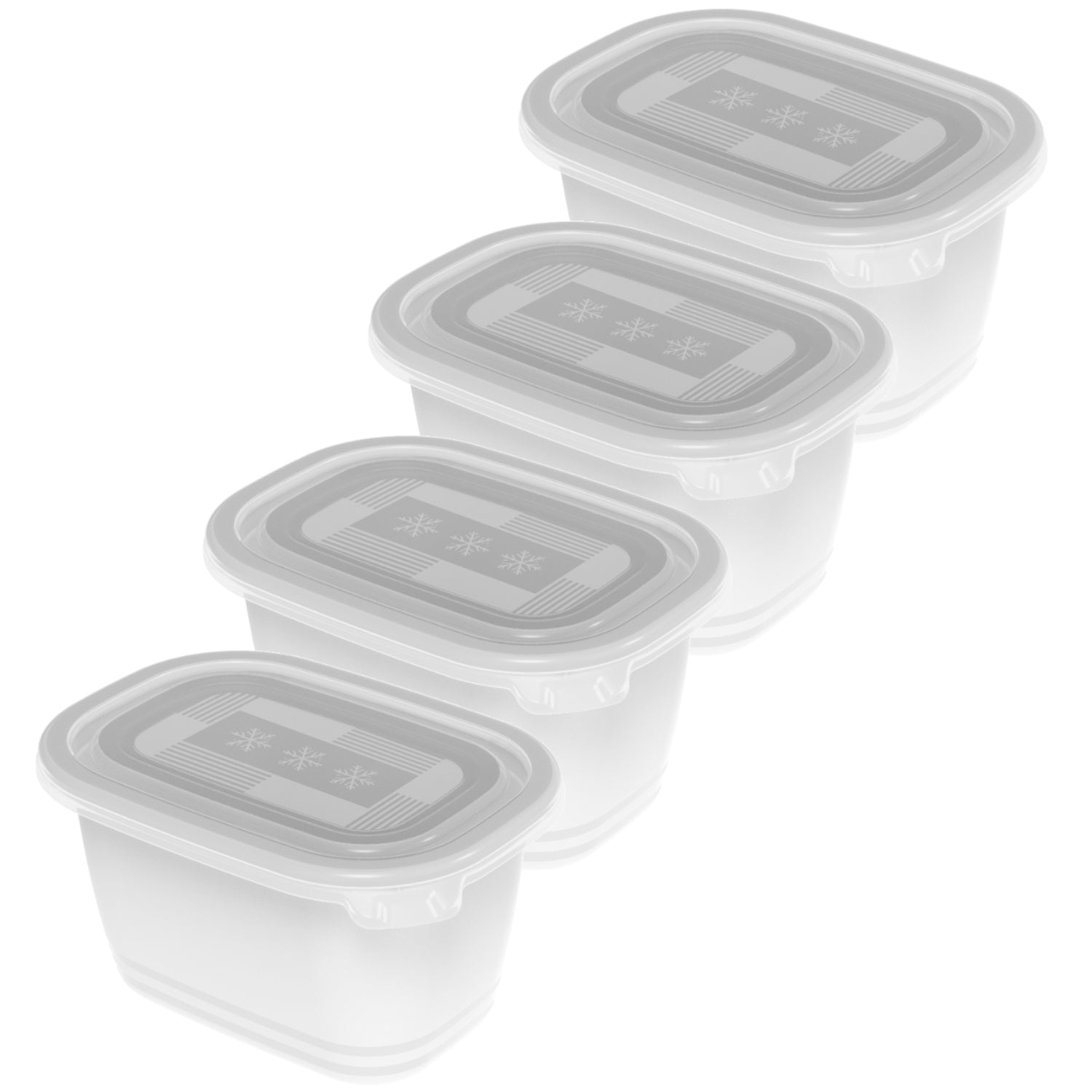 Rotho Vorratsdose 750 ml, 11 × 15,5 × 13,4 cm, Polypropylen (PP), Transparent, 4 Stk.