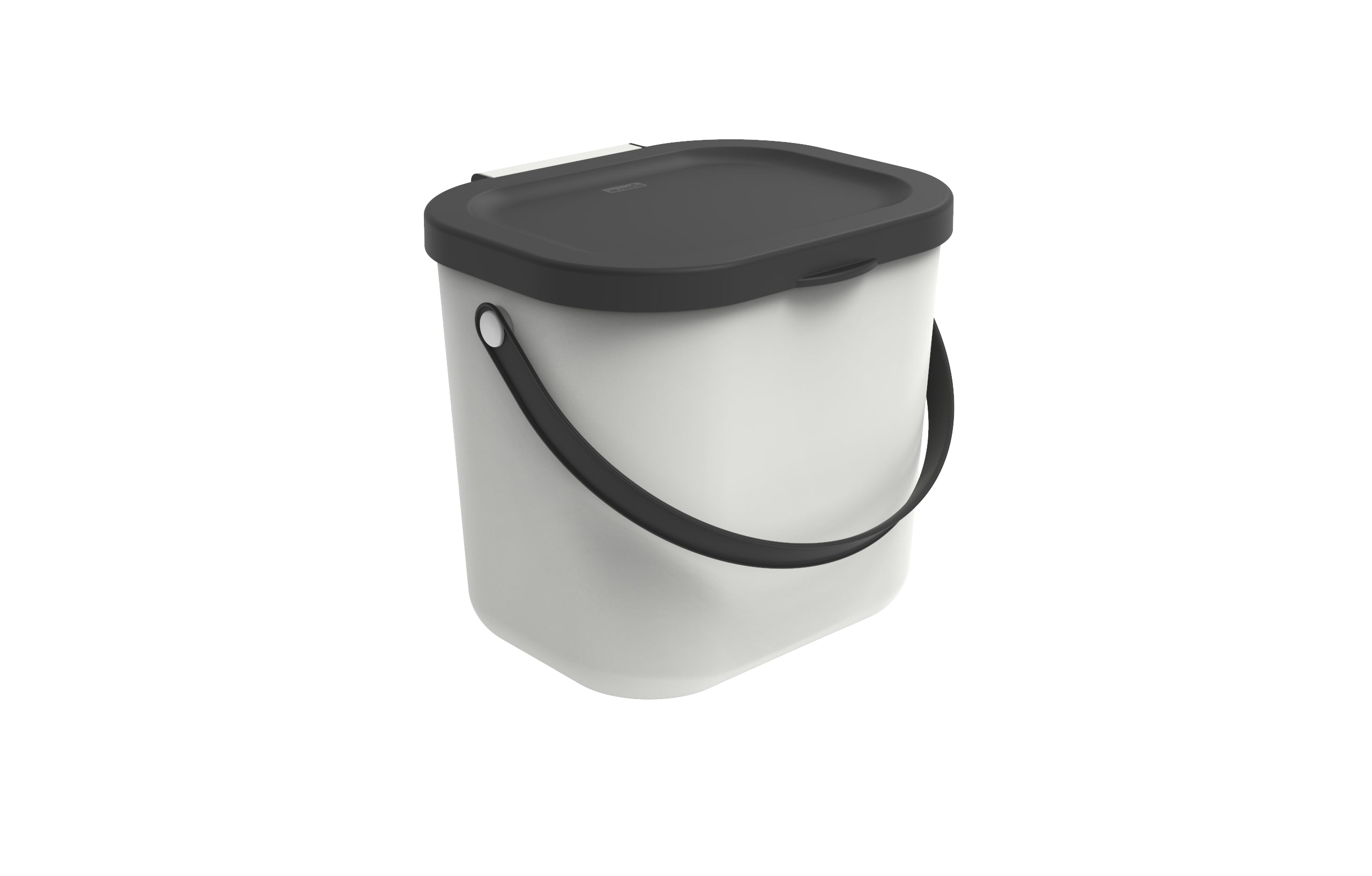 Rotho Albula Recyclingbehälter – 6 l – Recycling-Kunststoff, rund – Weiss