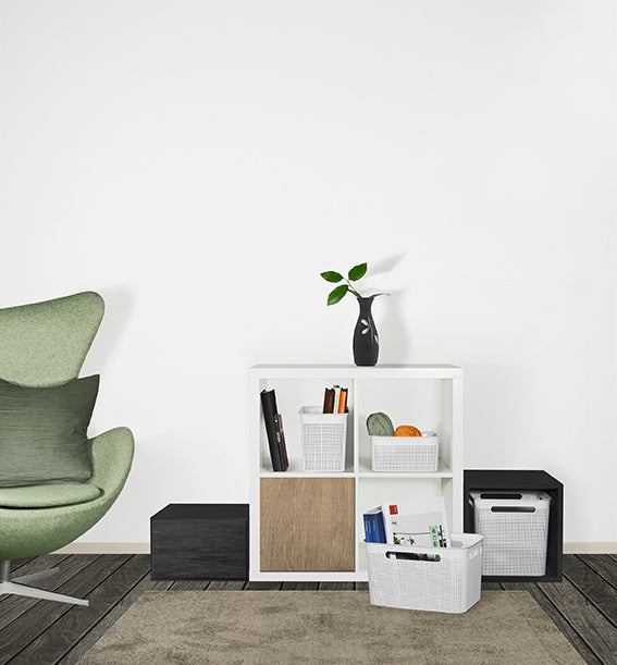 Rotho Brisen Aufbewahrungsbox 4,5 l – Recycling-Kunststoff – Grau – mit Griff – 180 × 130 × 262 mm