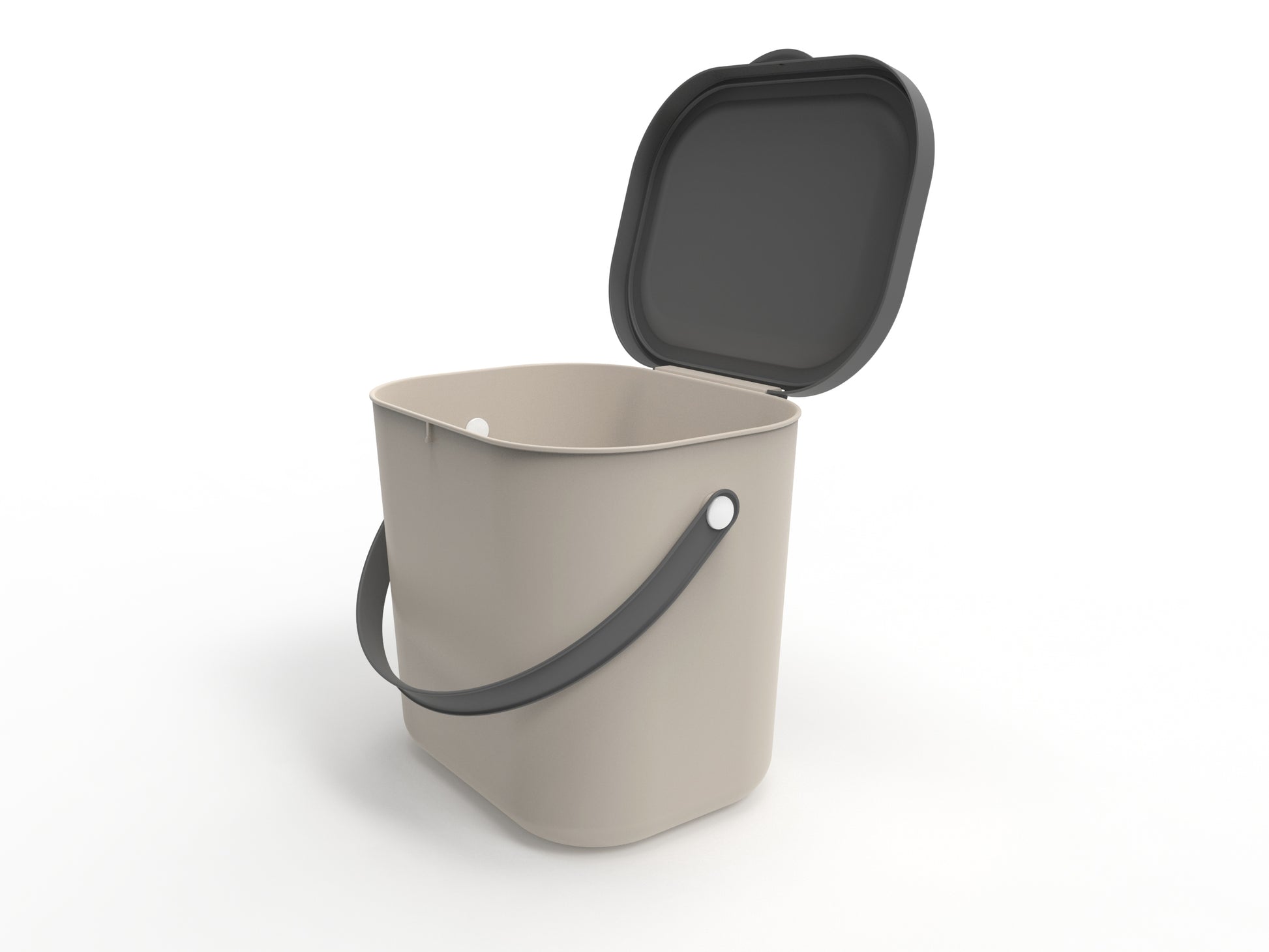 Rotho Recyclingbox Albula – 6 l – Kunststoff, rechteckig – Cappuccino