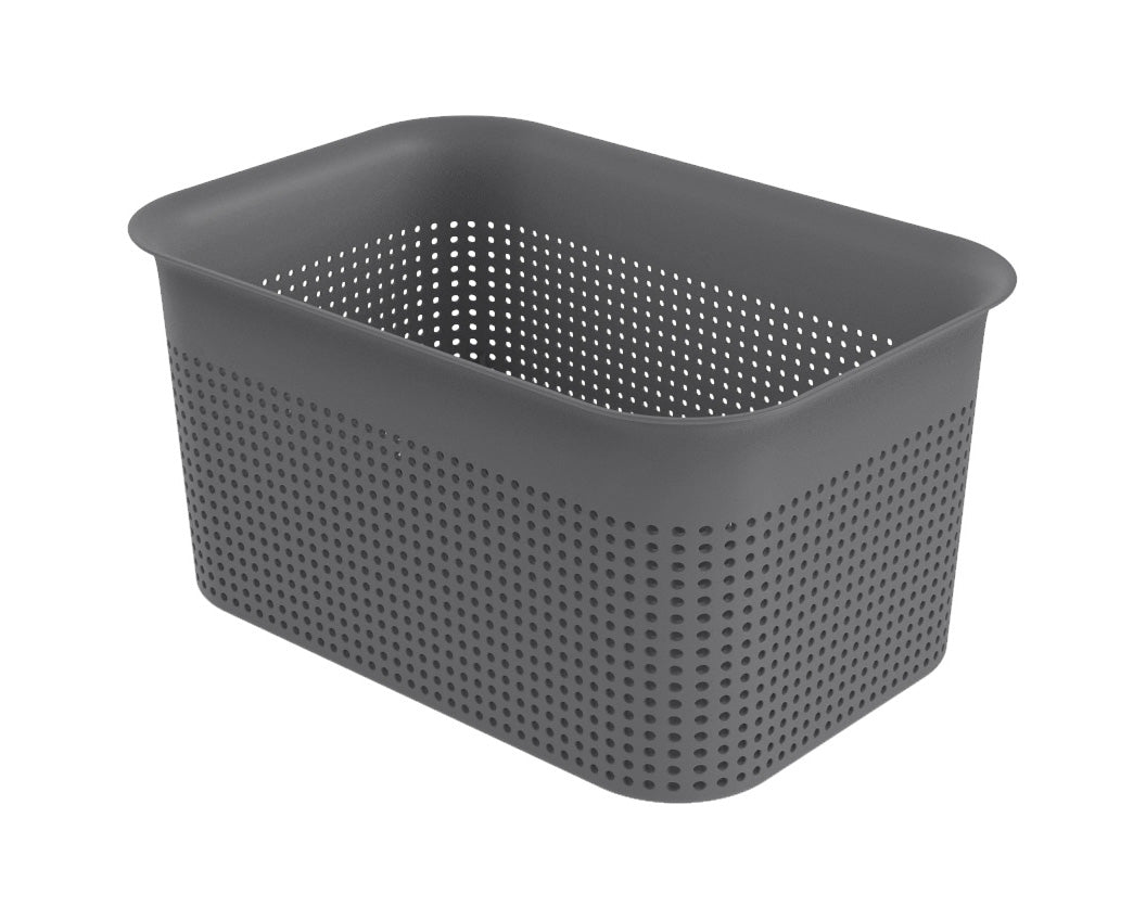Rotho Brisen Aufbewahrungsbox 4,5 l (mit Griff) – Recycling-Kunststoff – Anthrazit – 180 × 130 × 262 mm