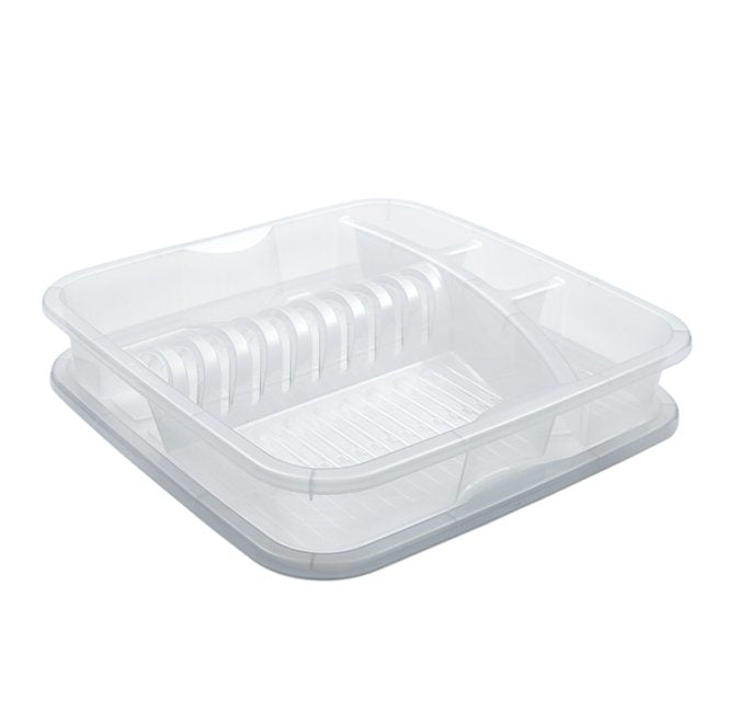 Rotho Abtropfgestell 39,5 × 39,5 × 8 cm, Polypropylen (PP), Transparent