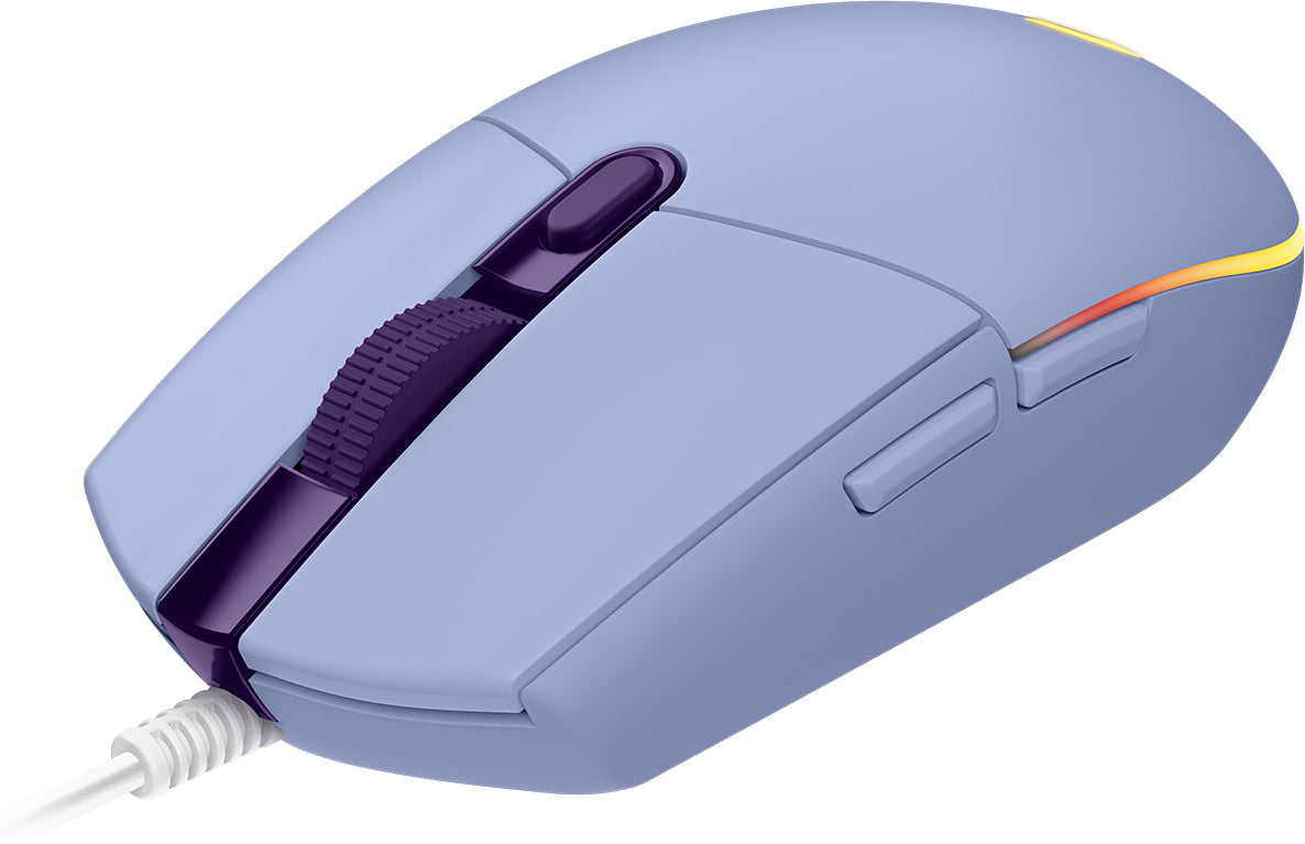 Logitech G G102 Lightsync – Gaming-Maus – Kabelgebunden (USB-A), 8000 DPI, RGB-Beleuchtung, Lila