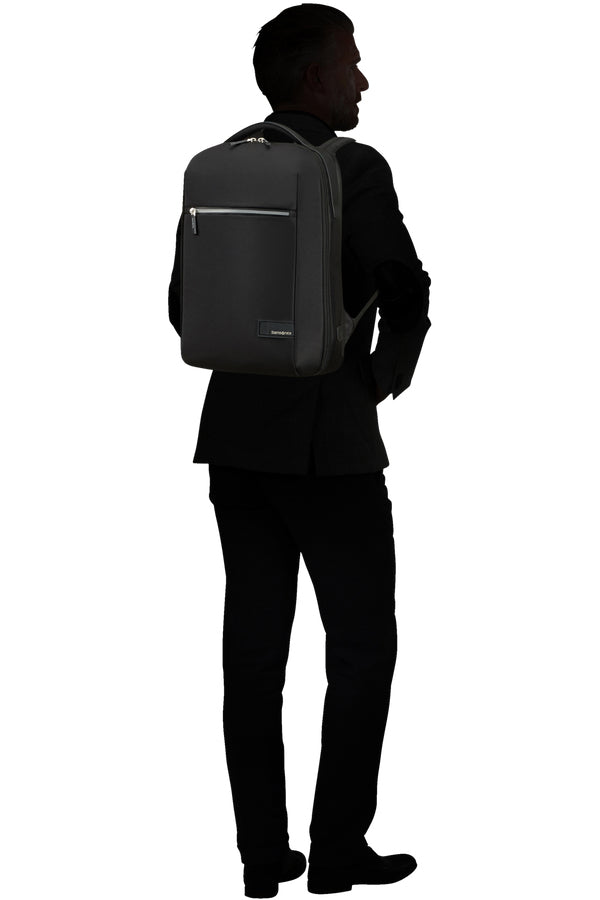Samsonite Notebook-Rucksack Litepoint – für 14,1", 16 l, mit USB, wasserfest, rPET-Polyester – Schwarz