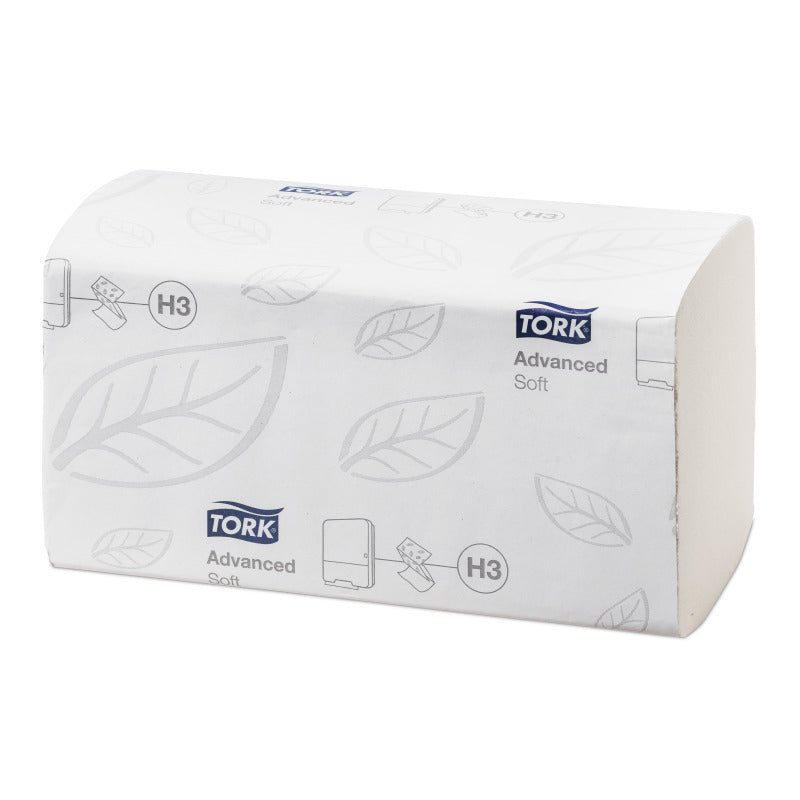 Tork Falthandtuch – Z-Falz, 2-lagig, Zellstoff, Weiss, 226 × 230 mm, für Tork H3