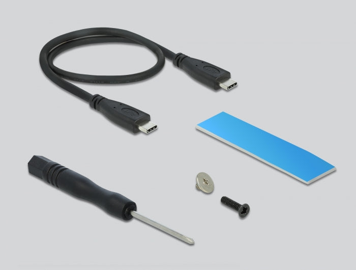 DeLOCK M.2 NVMe zu USB-Gehäuse Typ-C 20Gbps – USB 3.2 Gen 2x2, 1-Bay, für M.2 NVMe (PCIe)