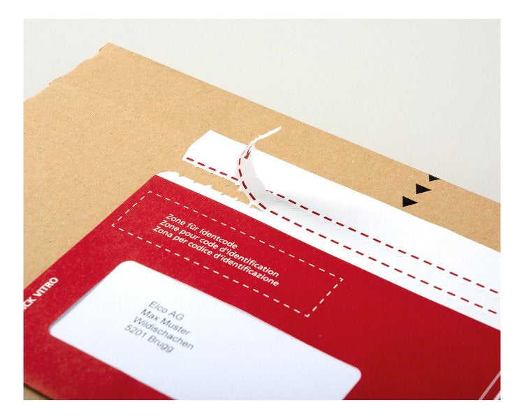 Elco Dokumententasche – C6/5 (114 × 229 mm), Fenster links, bedruckt, rot, Papier, selbstklebend – 250 Stück