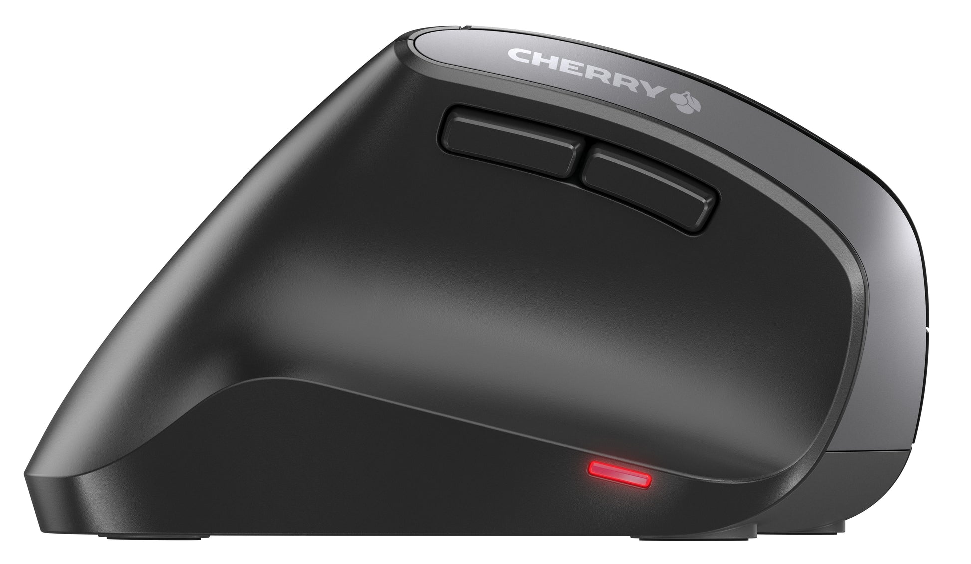 CHERRY MW 4500 Ergonomische Maus – kabellos, USB-A, 1'200 dpi, 6 Tasten, für Linkshänder, schwarz/grau