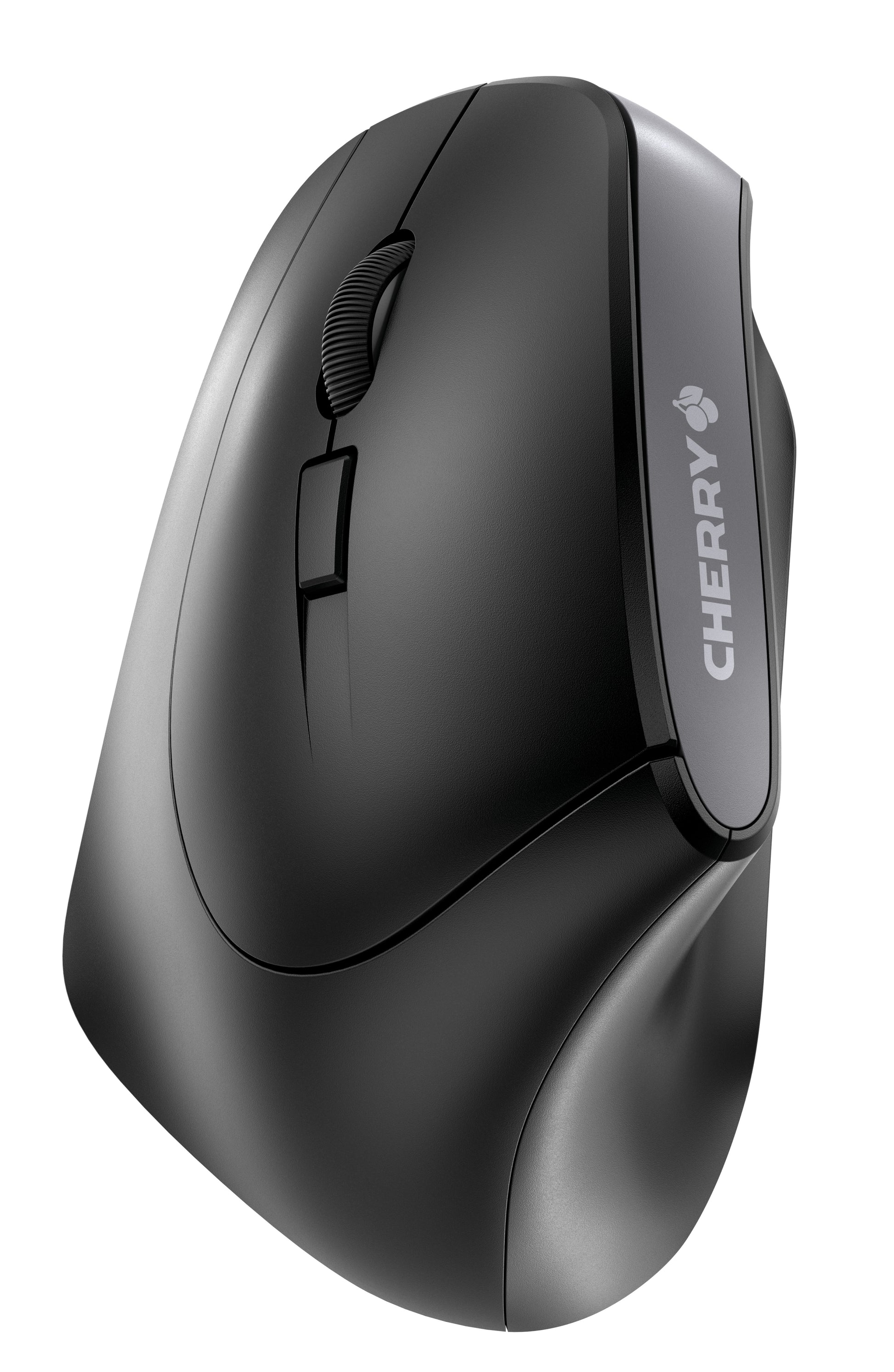 CHERRY MW 4500 Ergonomische Maus – kabellos, USB-A, 1'200 dpi, 6 Tasten, für Linkshänder, schwarz/grau