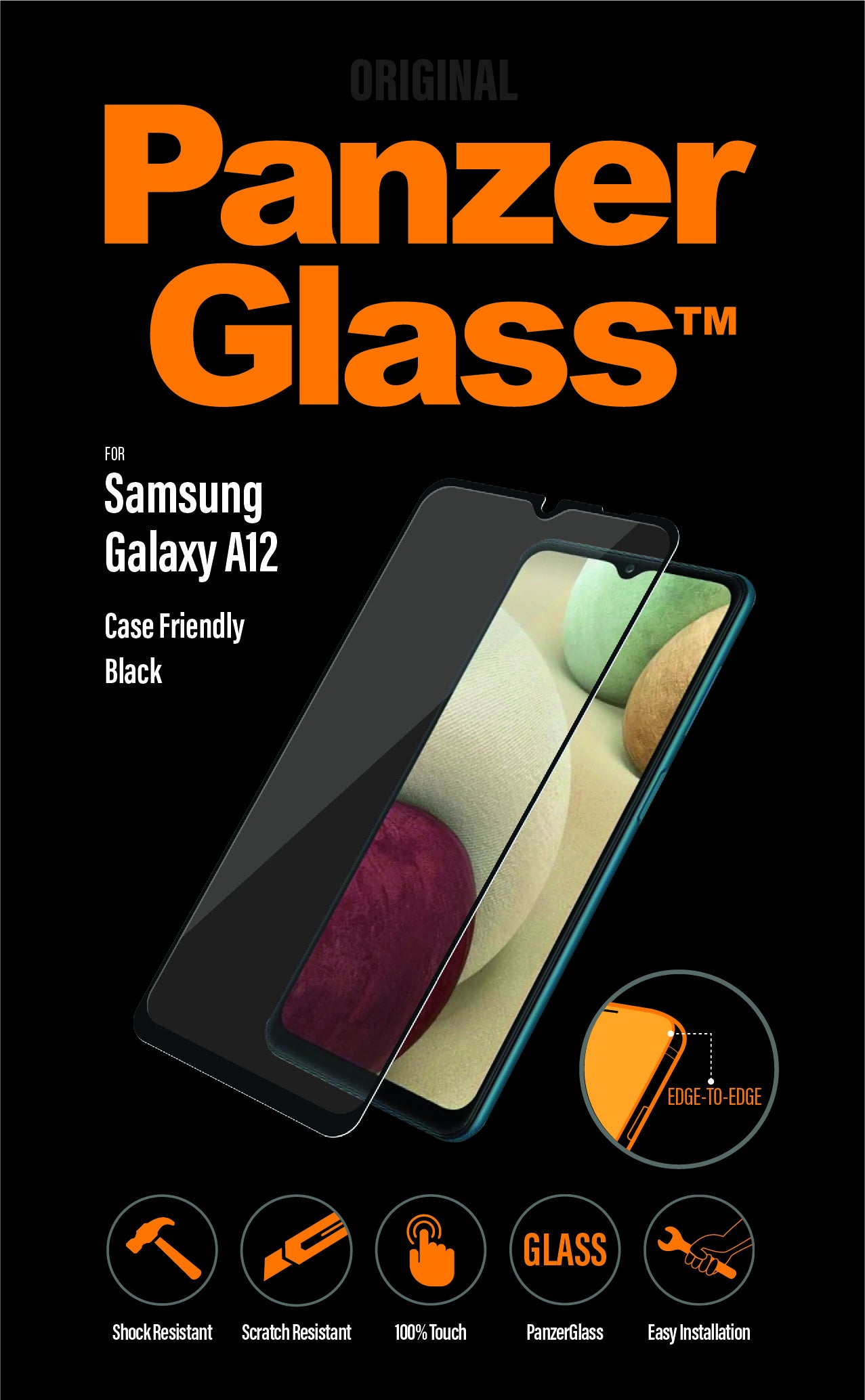 PanzerGlass Displayschutz (Panzerglas), Case Friendly – für Galaxy A12
