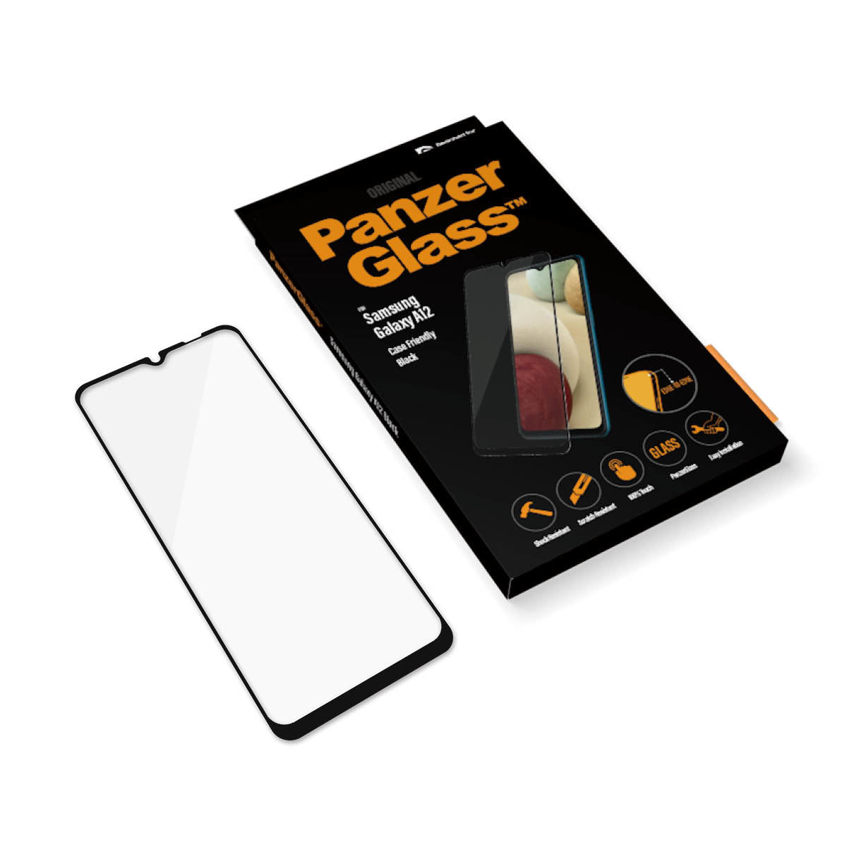 PanzerGlass Displayschutz (Panzerglas), Case Friendly – für Galaxy A12