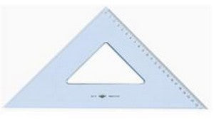 ARDA Wandtafel-Winkel 45° – Hypotenuse 35 cm, Kunststoff, Transparent, Skalenfarbe Schwarz